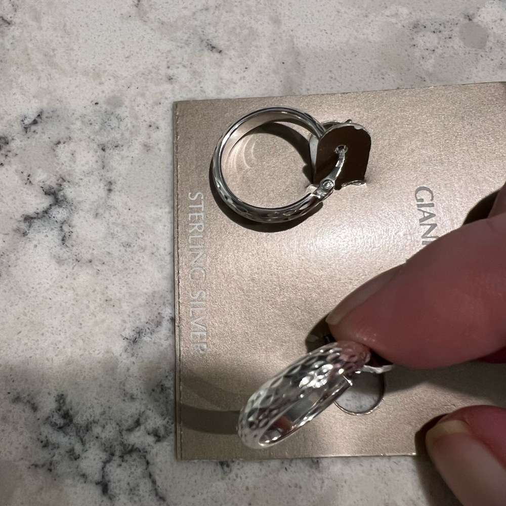 Sterling Silver Hoop Earrings - Picture 2 of 4